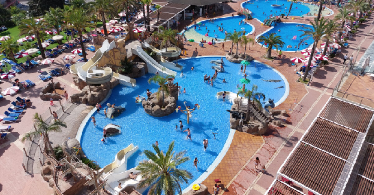 Costa Encantada review from Lloret de Mar. View from the 5th floor balcony, overlooking the pool
