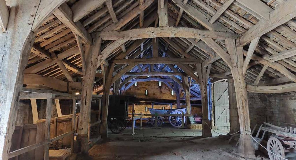 East Riddlesden Hall - Original timbers inside the 17th Century Great Barn