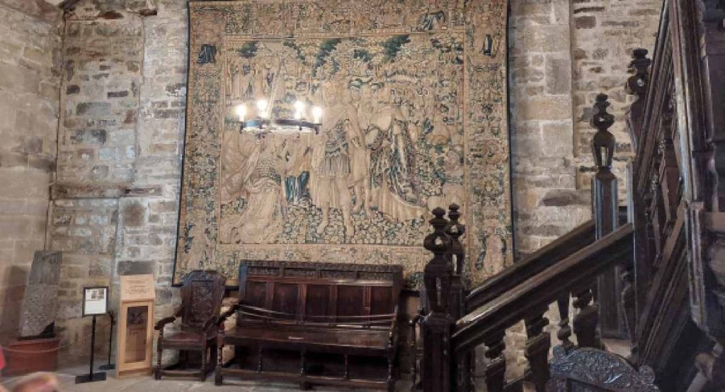 East Riddlesden Hall - Huge original tapestry inside the main reception room